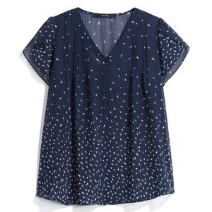 NWT Fun2Fun Sheer Navy Blouse - size 1XL